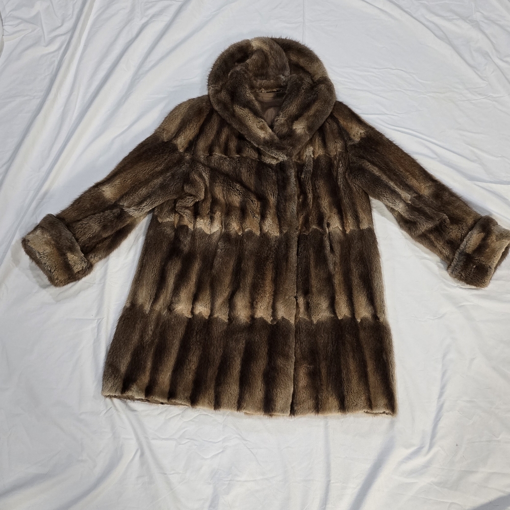 Luxurious Brown Muskrat Fur Coat # 11